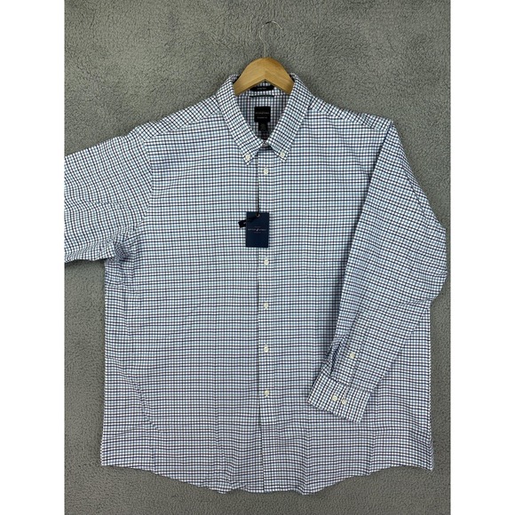 Dockers Shirt Mens 2XL Blue Multi Gingham Preppy Classic Fit Formal Stretch New - Picture 1 of 8